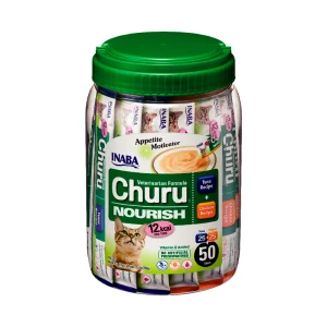 <strong>Inaba</strong> Churu Veterinarian Nourish, Snack Húmedo Cremoso para Gatos, Apoyo Calórico, tarro de 50 unidades
