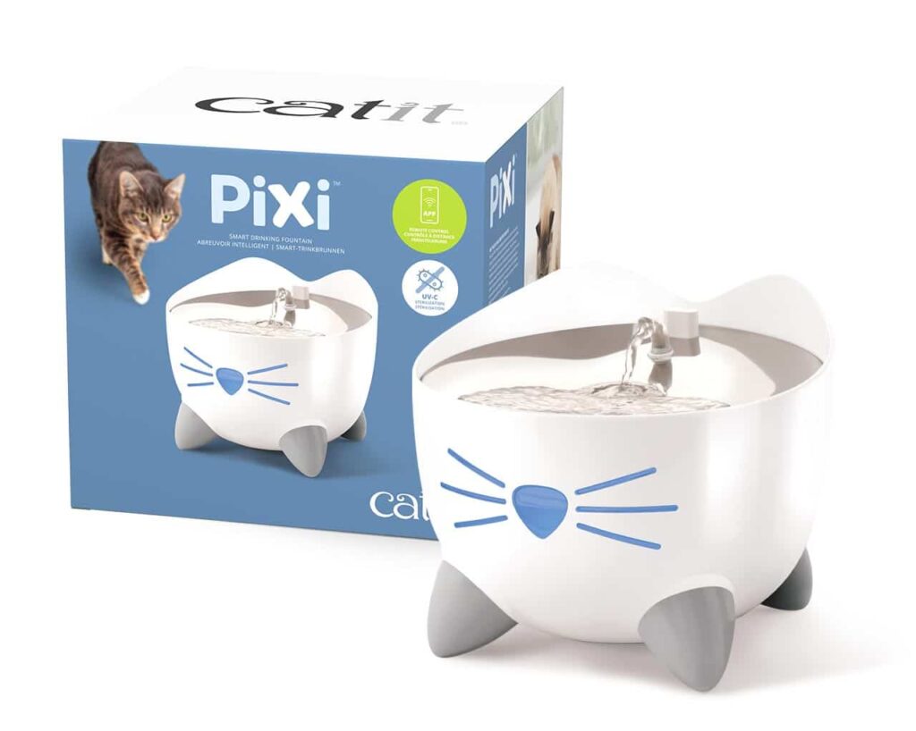 <strong>Catit</strong> Pixi Bebedero Smart, Fuente Bebedera Inteligente, Control por App, Filtro UV-C, 2L