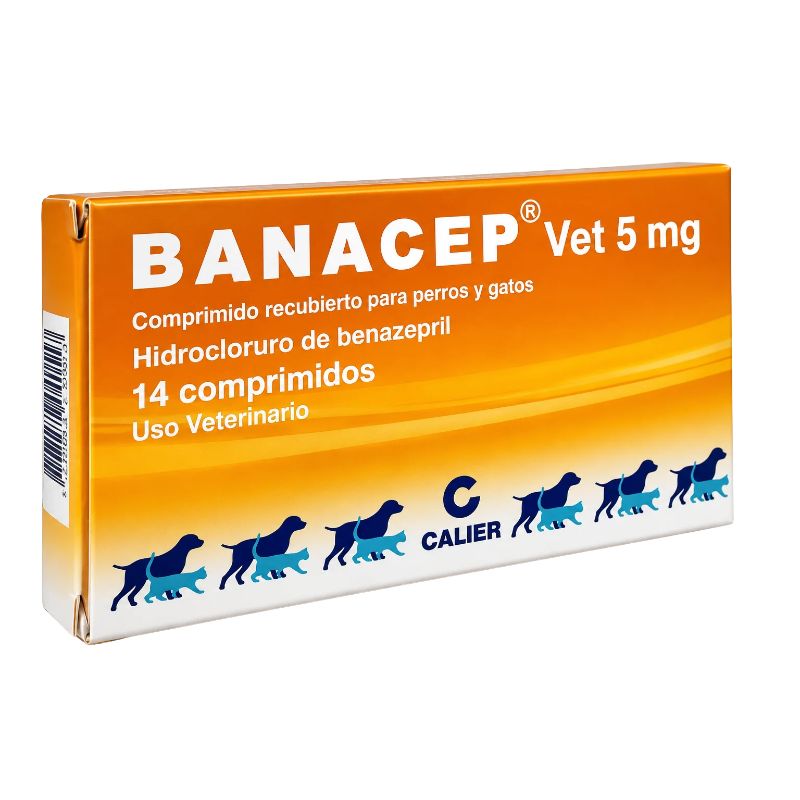 <strong>Banacep</strong> Insuficiencia Renal Gatos e Insuficiencia Cardíaca Perros, 14 comprimidos de 5 mg
