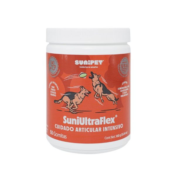 <strong>SuniUltraFlex</strong> Suplemento Articular Intensivo para Perros y Gatos, 50 gomitas, pote de 160 gr