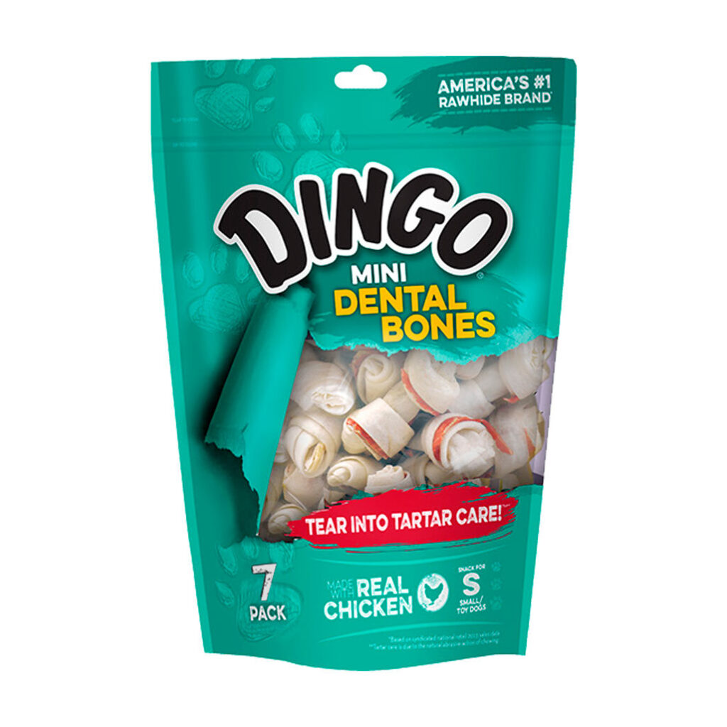 <strong>Dingo</strong> Mini Dental Bones Snack para Perros Huesitos Dentales, 7 un, en bolsa