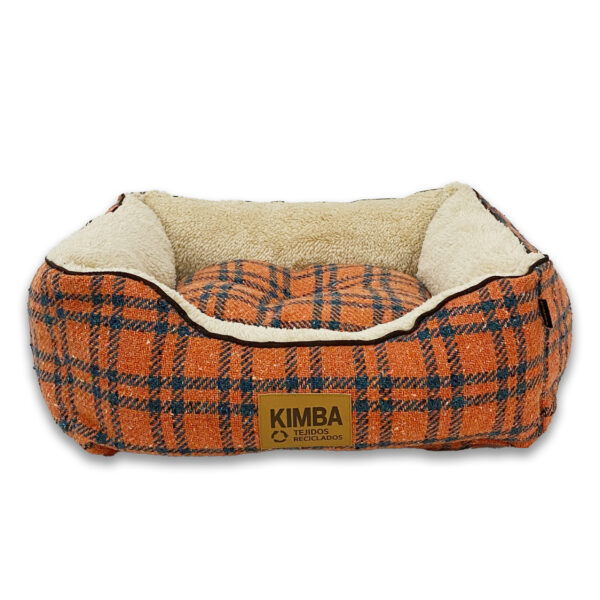 KIMBA PETS ECO CAMA ANDES ESCOCES NARANJO/PETROLEO - Imagen 2