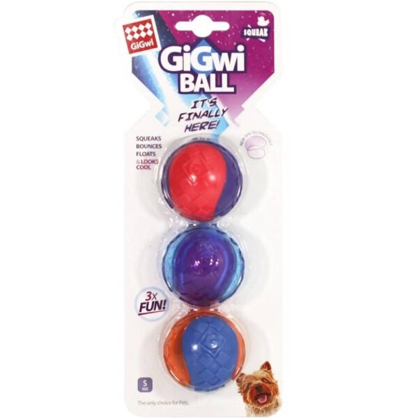 GIGWI BALL SQUEAKER 3 UNIDADES