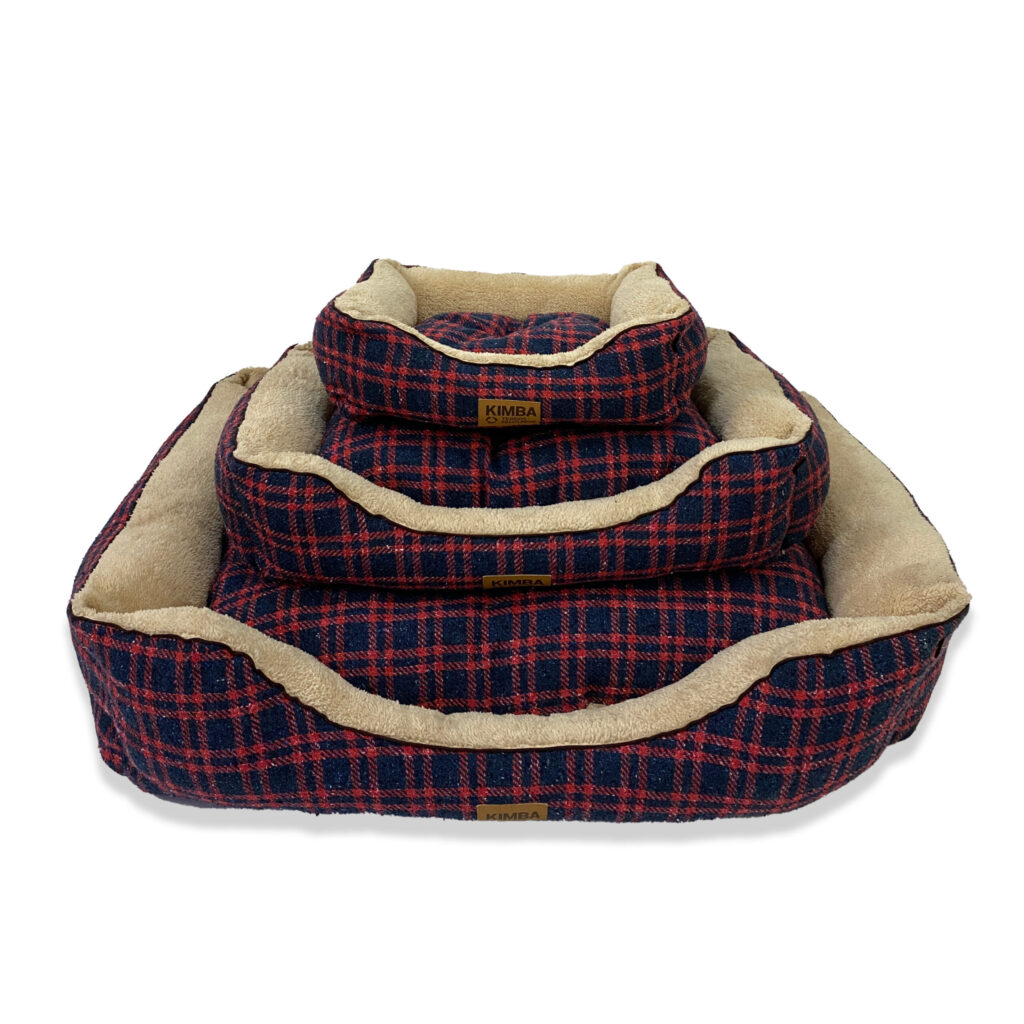 KIMBA PETS ECO CAMA ANDES ESCOCES AZUL/ROJO