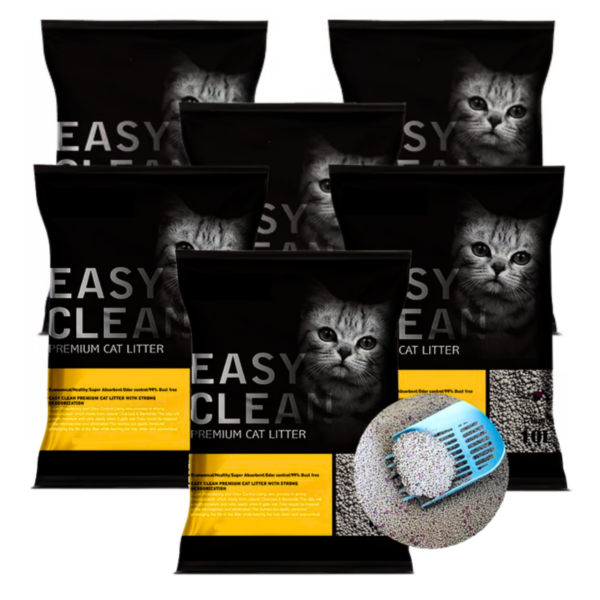 <strong>Easy Clean</strong> Pack Promoción Limón, Arena Sanitaria Aglomerante para Gatos, 24 kg