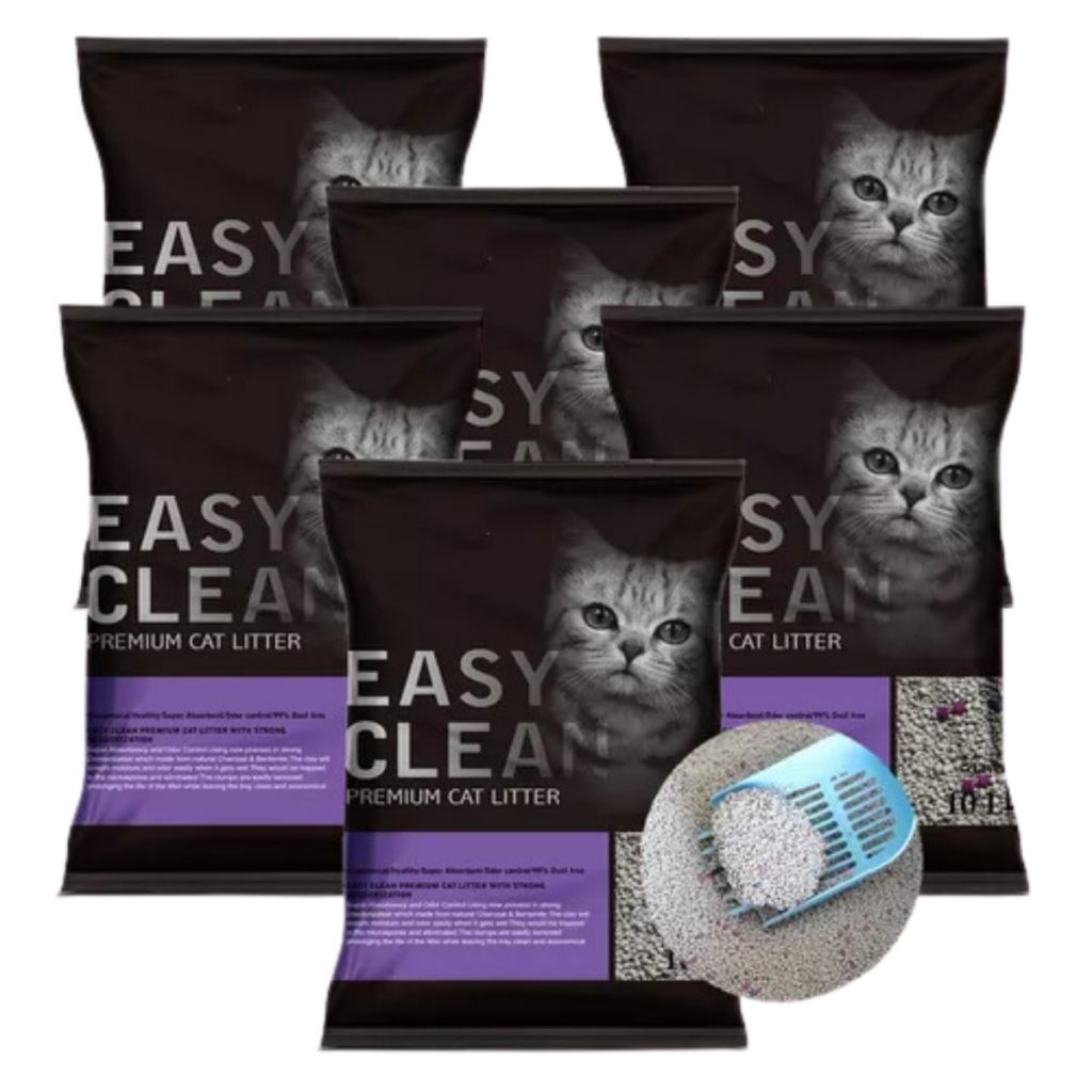 <strong>Easy Clean</strong> Pack Promoción Lavanda, Arena Sanitaria Aglomerante para Gatos, 24 kg