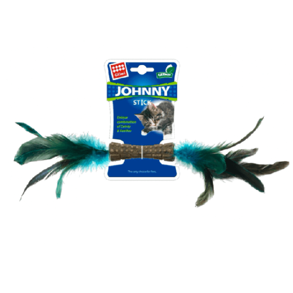 GIGWI CATNIP JOHNNY STICK 2 PLUMAS NATURAL