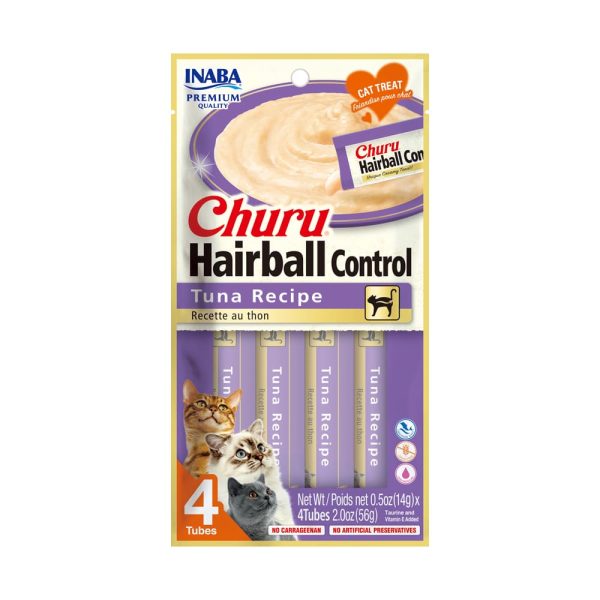 INABA CHURU CAT HAIRBALL CONTROL 4 TUBOS SABOR ATÚN