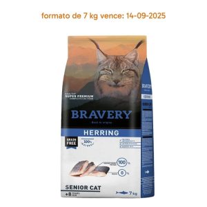 <strong>Bravery</strong> Herring Senior Cat, Alimento Seco para Gatos Senior, Arenque (Pescado Blanco), bolsa de 2-7 kg