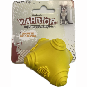 <strong>Warrior</strong> Rubber Unidireccional Mordedor para Perros, Caucho Natural, color Amarillo, medidas 4.5 x 4.5 cm