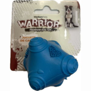 <strong>Warrior</strong> Rubber Unidireccional Mordedor para Perros, Caucho Natural, color Azul, medidas 4.5 x 4.5 cm