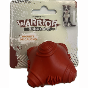 <strong>Warrior</strong> Rubber Unidireccional Mordedor para Perros, Caucho Natural, color Rojo, medidas 4.5 x 4.5 cm