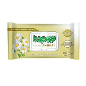 <strong>Top-K9</strong> Aroma Therapy Toallitas Húmedas para Mascotas, Aroma Manzanilla, XL, 30 Unidades