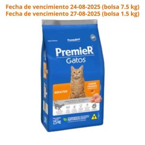 <strong>Premier</strong> Ambientes Internos, Alimento Seco para Gatos Adultos, Pollo, bolsa de 1.5 kg y 7.5 kg (Fecha de Vencimiento 24-08 bolsa 7.5 kg, 27-08 bolsa 1.5 kg)