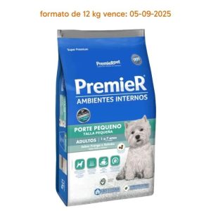 <strong>Premier</strong> Ambientes Internos, Alimento Seco para Perros, Adulto, Raza Pequeña, Pollo y Salmón, bolsa de 2.5-12 kg (formato de 12 kg vence: 05-09-2025)