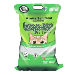 <strong>Top-K9</strong> Iones de Plata Manzana, Arena Sanitaria Aglutinante para Gatos, Bolsa de 10 kg