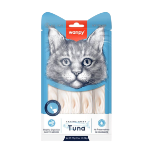 <strong>Wanpy</strong> Cat Creamy Treat, Tuna, Snack Húmedo para Gatos, Atún, bolsa de 5 tubos, 70 gr