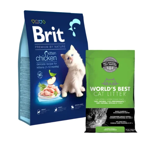 <strong>Promo: Arena WBCL + Brit</strong> Premium by Nature Cat Kitten Chicken, Alimento Seco para Gatitos, Pollo, bolsa de 8 kg