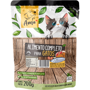 <strong>Ama</strong> Alimento Húmedo Completo para Gatos, Pollo, sachet de 200 gr
