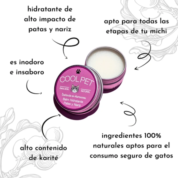 <strong>Cool Pet</strong> Hidratante de Patas y Nariz para Gatos, Lata de 10 ml - Imagen 2