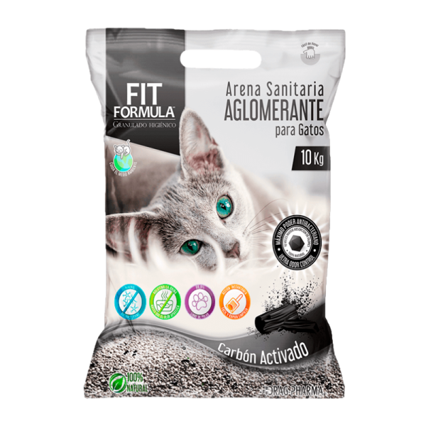 <strong>Fit Formula</strong> Arena Sanitaria Aglomerante con Carbón Activado para Gatos, 10 kg