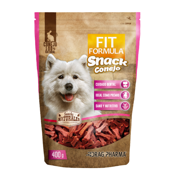 <strong>Fit Formula</strong> Snack Conejo, Snack para Perros, bolsa de 400 gr