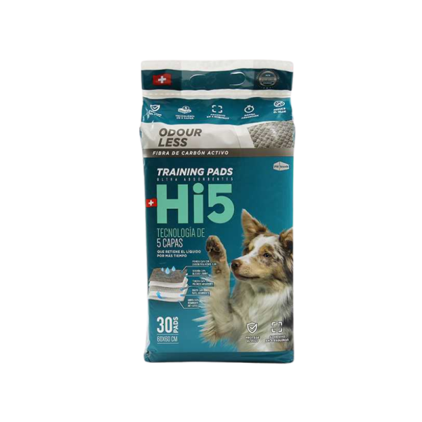 <strong>Hi5</strong> Sabanillas con Fibras de Carbón Activo para Perros, Training Pads, 60 x 60 cm, 30 Unidades