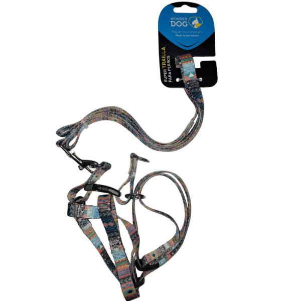 <strong>Wonder Dog</strong> Arnes/Trailla Resistente para Perros, Diseño Flechas, Mix Colores , Talla S