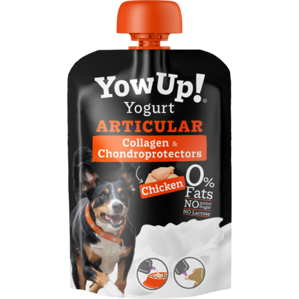 <strong>YowUp!</strong> Yogurt Sabor Pollo con Colágeno y Condroitina Para Perro, Articular, Sachet 115 gr