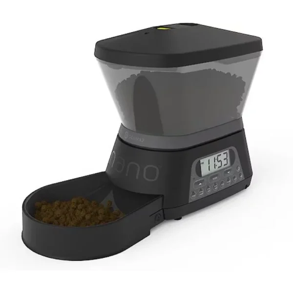 <strong>Gamma2</strong> Nano, Dispensador Automático de Comida para Perros y Gatos, 3.4 kg, Negro