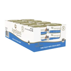 <strong>Pack: Applaws</strong> Cat Tin, Alimento Húmedo para Gatos, Filetes de Atún con Cangrejo, 24 latas de 70 gr