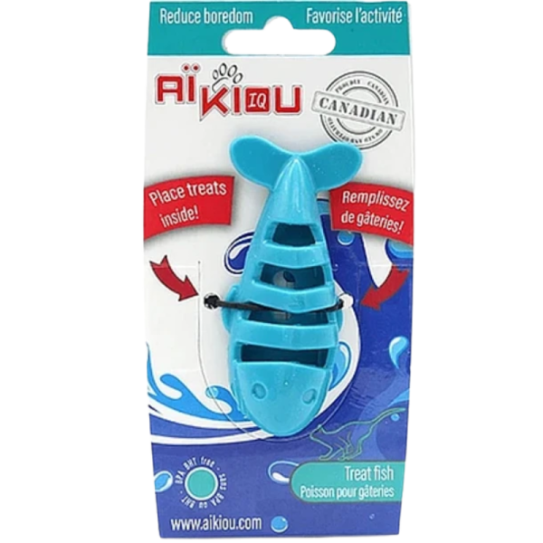 <strong>Aikiou</strong> Pez de Juguete Portasnacks para Gatos, Azul Verde