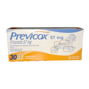<strong>Previcox</strong> (firocoxib) 57 mg, Antiinflamatorio para Perros, 30 comprimidos masticables