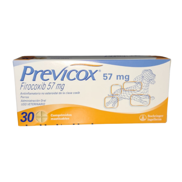 <strong>Previcox</strong> (firocoxib) 57 mg, Antiinflamatorio para Perros, 30 comprimidos masticables
