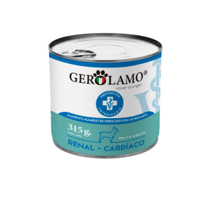<strong>Gerolamo</strong> Renal, Alimento Húmedo para Perros, Apoyo Renal y Cardíaco, Paté, lata de  315 gr
