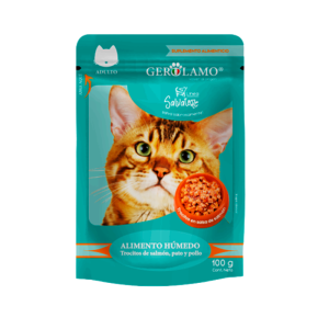 <strong>Gerolamo</strong> Salvatore Alimento Humedo para Gato, Adulto Salmon, Pato y Pollo, 100 gr