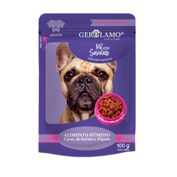 <strong>Gerolamo</strong> Salvatore Alimento Humedo para Perros Adultos, Sabor Carne e Hígado, 100 gr
