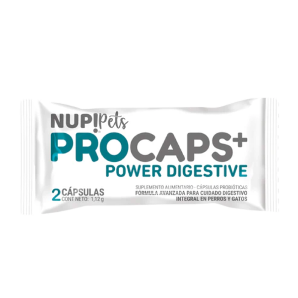<strong>Nup! Pets</strong> Procaps Power Digestive, Suplemento Cuidado Digestivo para Perros y Gatos, 2 cápsulas