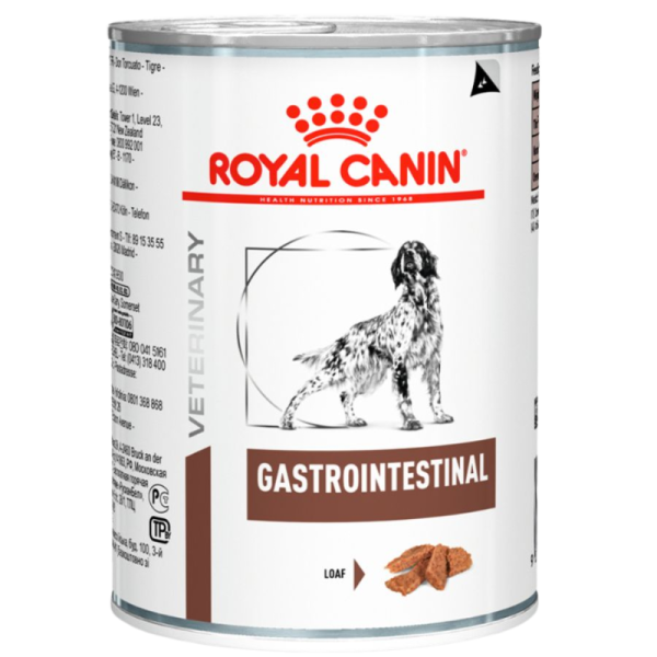 <strong>Royal Canin Veterinary Diets</strong> Gastrointestinal, Alimento Húmedo para Perros, Cuidado Gastrointestinal, Mezcla de Carnes, lata de 385 gr