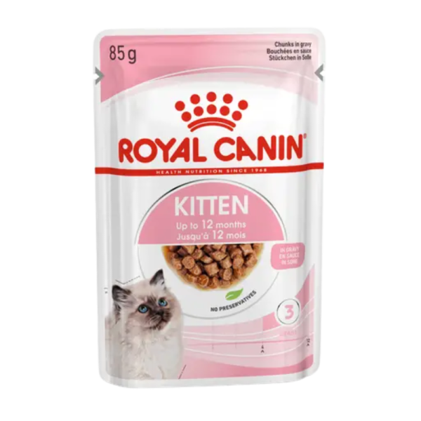 <strong>Royal Canin</strong> Pouch Kitten Instintive, Alimento húmedo completo para gatitos de 4 a 12 meses, pouch 85 gr