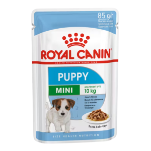 <strong>Royal Canin</strong> Pouch Mini Puppy, Alimento húmedo completo para cachorros de razas pequeñas, pouch 85 gr
