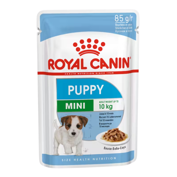 <strong>Royal Canin</strong> Pouch Mini Puppy, Alimento húmedo completo para cachorros de razas pequeñas, pouch 85 gr