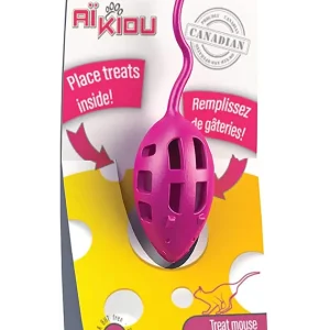 <strong>Aikiou</strong> Raton de Juguete Portasnacks para Gatos, Rosado