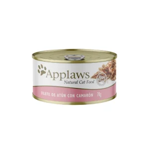 <strong>Applaws</strong> Cat Tin, Alimento Húmedo para Gatos, Filete de Atún con Camarón, lata de 70 gr