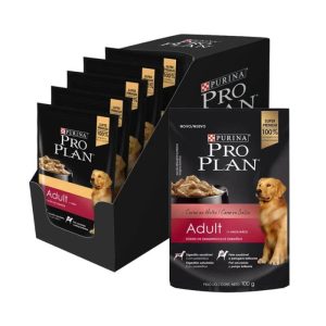 <strong>Pack: Purina Pro Plan</strong> Alimento Húmedo para Perros, Carne, 15 pouch de 100 gr