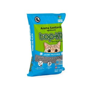 <strong>Top-K9</strong> Iones de Plata, Arena Sanitaria para Gatos Aglutinante, Aroma Talco de Bebé, bolsa de 25 kg