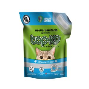 <strong>Top-K9</strong> Iones de Plata, Arena Sanitaria para Gatos Aglutinante, Aroma Talco de Bebé, bolsa de 4 kg