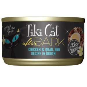 <strong>Tiki Cat</strong> After Dark Chicken & Quail Egg, Alimento Húmedo para Gatos, Pollo y Huevo de Codorniz , lata de 80 gr