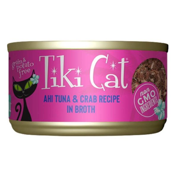 <strong>Tiki Cat</strong> Hana Grill Ahi Tuna & Crab, Alimento Húmedo para Gatos, Atún y Cangrejo, lata de 80 gr