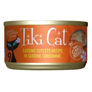 <strong>Tiki Cat</strong> Tahitian Grill Sardine Cutlets, Alimento Húmedo para Gatos, Chuletas de sardinas, lata de 80 gr